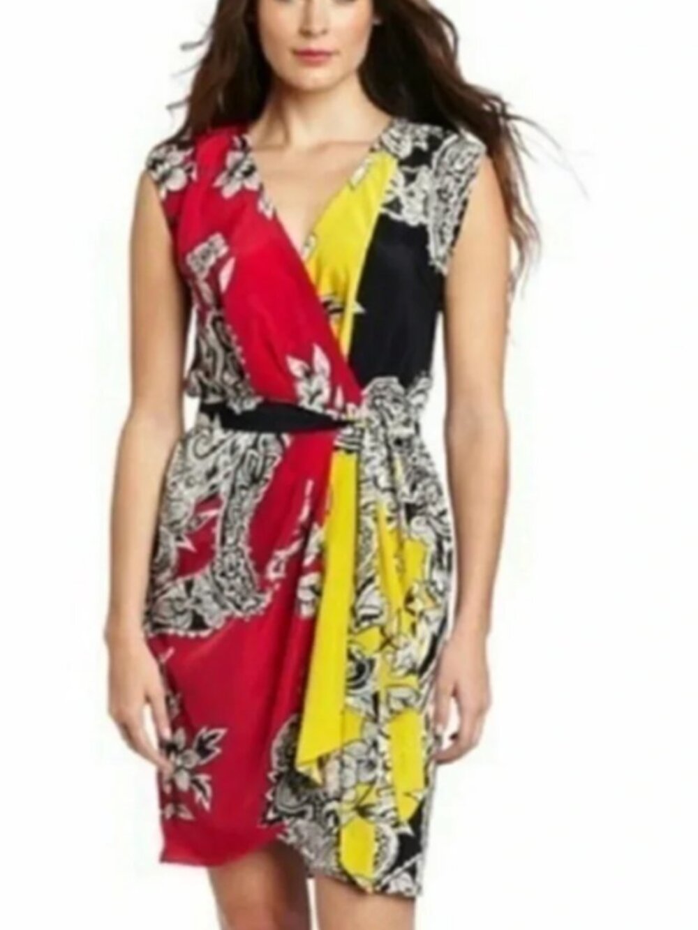 Anthropologie Yoana Baraschi Size 0 Faux Wrap Mini Dress Multicolor Paisley NWOT